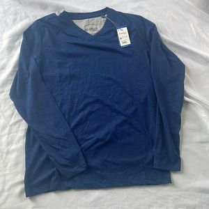 V neck, soft casual long sleeve